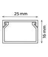 10 stk. 25x16 Kabelkanal med tape - Hvid, 25x16mm, Længde 2m