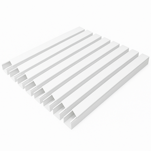 10 stk. 40x40 Kabelkanal med tape - Hvid, 40x40mm, Længde 2m
