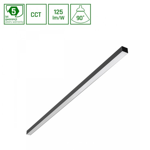 1503mm Allday Basic LED-loftarmatur 30W/40W/50W - 3CCT, 230V, 90°, IP20, 42x37mm, sort, pr, UGR19