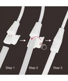 5m. 230V RA93 vandtæt HiCri slim COB strip - Inde / Ude, IP67, 296 LED, 10W/m, tape på bagsiden