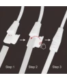 5m 230V vandtæt slim COB strip - tape på bagsiden, 9W/m, IP67, 296 LED/m, op til 50m