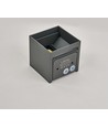 6W CUBIC PRO væglampe - IP65, antracit grå, sløjfbar, justerbar, firkantet, op/ned, inde / ude, inkl. lyskilde
