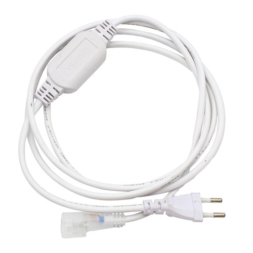 Stik til 230V LED strip (Slim COB) - 2 meter, Inkl. endeprop, 230V