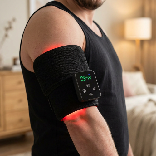 Lysterapi bælte til nakke, lænd mm. - Infrarød, 10W, med batteri