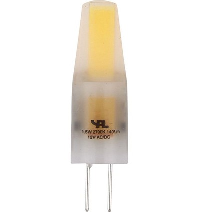 G4 1,5W dæmpbar LED pære, 12V - 140lm, COB, mat glas, varm hvid