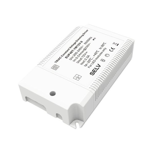 40W / 12V DC dæmpbar strømforsyning - 3.3A, Triac fasedæmp, IP20 indendørs