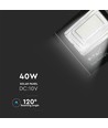 V-Tac 200W Solcelle LED projektør - 40W solcellepanel, 6000K, IP65, udendørs