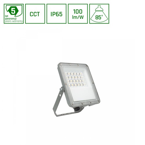 20W NOCTIS MAX CCT projektør - IP65, 3 lyskulører, grå, udendørs