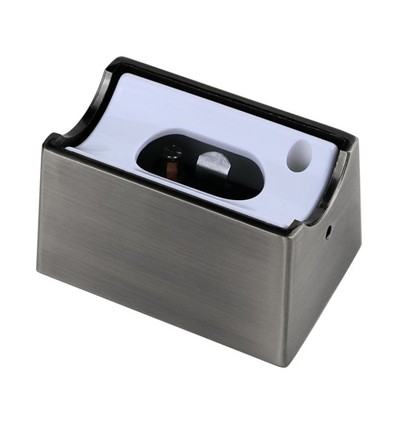 2 stk. S14s fatning i børstet krom - Metalhus, sæt med 2 stk.