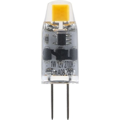 G4 1W COB LED pære, 12V - 100lm, dæmpbar, 2700K, klar glas