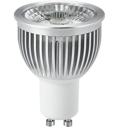 GU10 5W dæmpbar LED pære - 450lm, 2700K, 38°, sølv kant