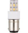 BA15d 2W LED rør, 10-30V - 4,7cm, 200lm, klar glas, 3000K