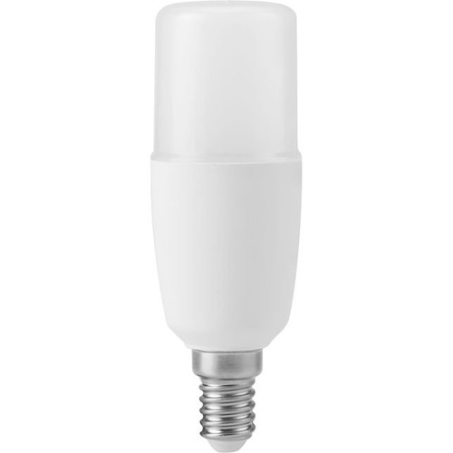 E14 7W LED rørpære, 10,8cm, 95-265V - 810lm, opal glas