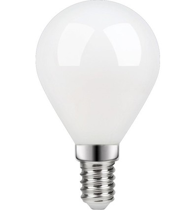 E14 4W dæmpbar LED kronepære - G45, filament, mat glas, 470lm, 2700K