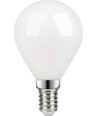 E14 4W dæmpbar LED kronepære - G45, filament, mat glas, 470lm, 2700K