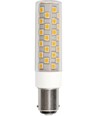 8cm / 6W dæmpbar BA15d LED pære - 840lm, 3000K, klart glas, AC/DC