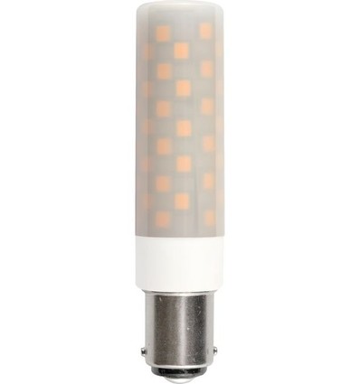 8cm / 6W dæmpbar BA15d LED rørpære - 660lm, opal glas, 3000K