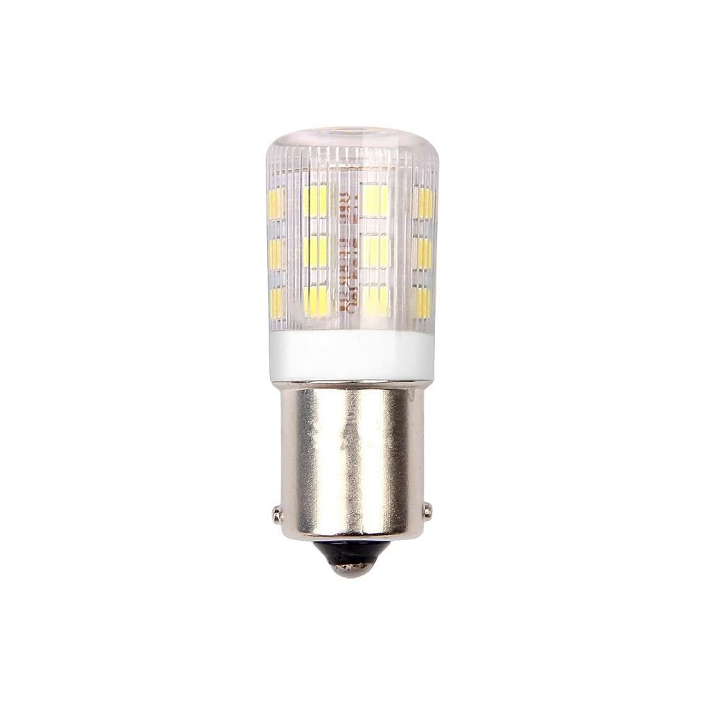 BA15s 3W LED rørpære, 10-24V – 4,5cm, 250lm, klar glas, varm hvid – Kulør : Varm