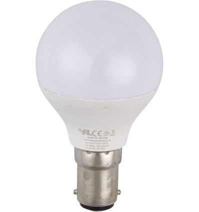 BA15d 3W LED kronepære, 12-60V - G45, opal glas, 250lm, varm hvid