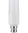 B22d 9W LED pære - 12,5cm, 95-265V, 1180lm, opal glas, 3000K