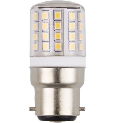 6cm / 3W Ba22d LED rør - 400lm, 3000K, klar glas