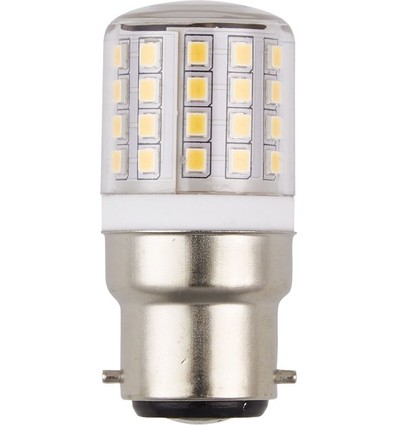 BA22d 4,5W LED rør, 24-30V - 5,8cm, 550lm, 3000K, klart glas, AC/DC