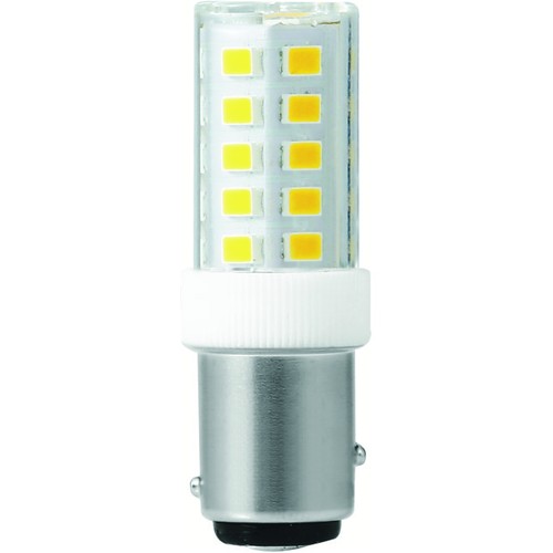 BAY15d 3,5W LED rørpære - 5,2cm, 380lm, 3000K, klart glas