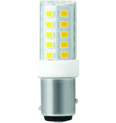 BAY15d 3,5W LED rørpære - 5,2cm, 380lm, 3000K, klart glas