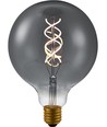 E27 5W dæmpbar LED pære - G125, Double Helix filament, røgfarvet glas, 2200K