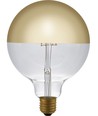E27 4W dæmpbar LED kronepære - G125, Globe Top Mirror, guld, 2500K, filament