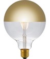 E27 4W dæmpbar LED kronepære - G125, Globe Top Mirror, guld, 2500K, filament