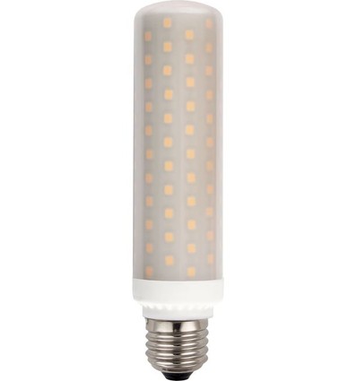 E27 15W LED rørpære 14,9cm - 1600lm, dæmpbar, opal glas, AC/DC