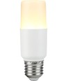 E27 5W LED Stick pære, 95-265V - 10,8cm, 640lm, opal glas, AC/DC