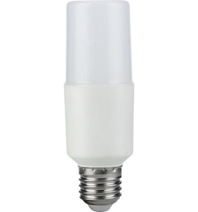 E27 9W LED Stick pære, 95-265V - 12,5cm, 1180lm, 3000K, opal glas