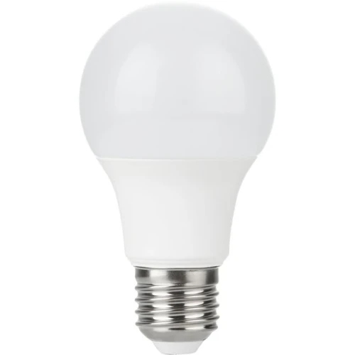 E27 5,5W LED pære, 12-60V - A60, 600lm, opal glas, 3000K