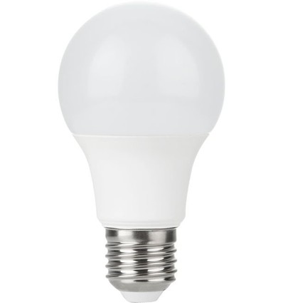 E27 5,5W LED pære, 12-60V - A60, 600lm, opal glas, 3000K