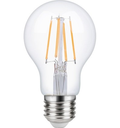 E27 4W dæmpbar LED filamentpære - A60, 2200K, klar, 380lm