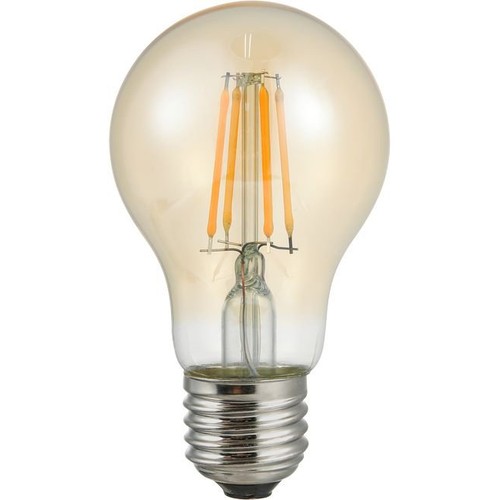 E27 4W LED filamentpære med lyssensor - A60, 430lm, 2500K, guld glas