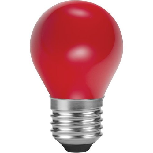 E27 1W LED kronepære - G45, rød, Party Colour Premium