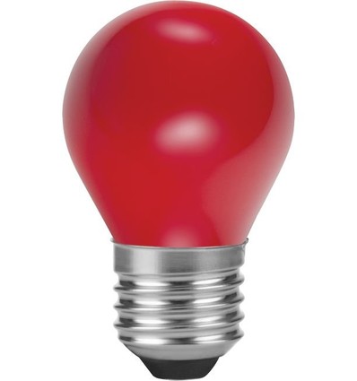 E27 1W LED kronepære - G45, rød, Party Colour Premium