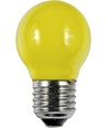 E27 1W LED kronepære - G45, gul, filament, Party Colour Premium