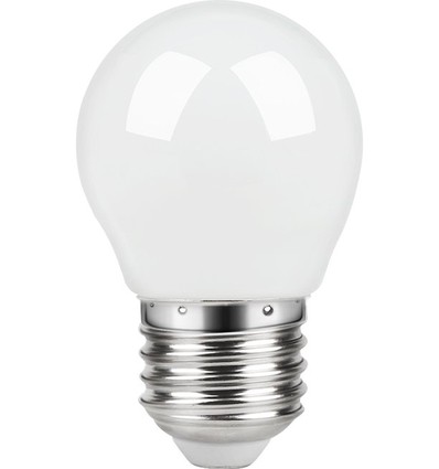 E27 2,8W dæmpbar LED kronepære - G45, filament, mat glas, 2700K