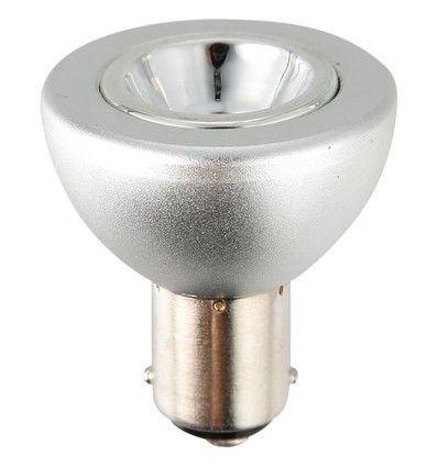 BA15d 5W LED spot, 12V - R37, 285lm, 35°, dæmpbar, sølv, 2700K