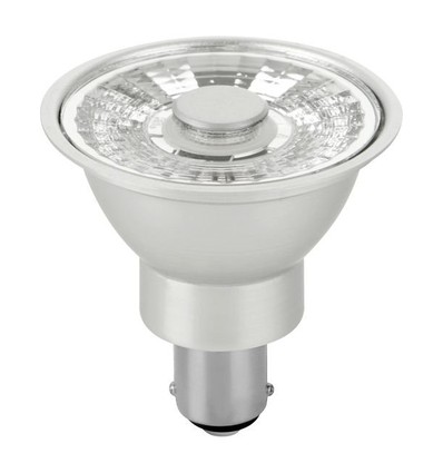 8W LED Ba15d AR56 pære, 12V - 480lm, 30°, 2700K, dæmpbar, grå, AC/DC