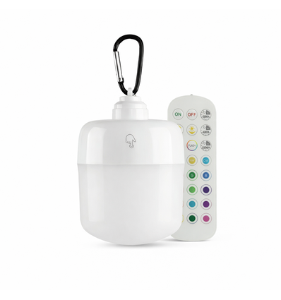 LED lampe - genopladelig, med fjernbetjening