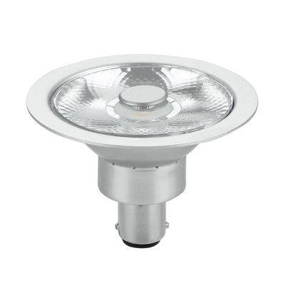 BA15d AR70 8W LED pære, 12V - 10°, 480lm, dæmpbar, 2700K, grå finish