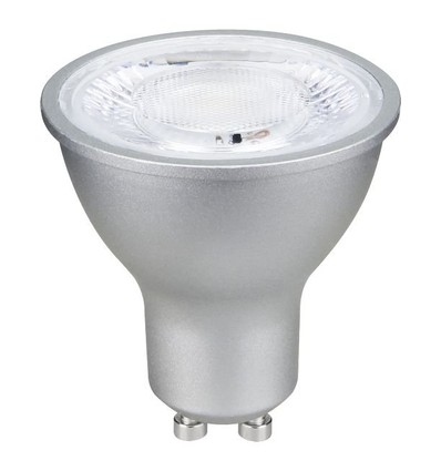 GU10 6W dæmpbar LED pære - 620lm, 2700K, 40°, sølv finish