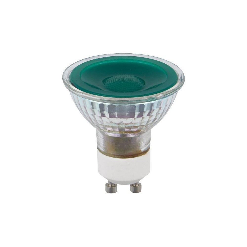 GU10 5W LED pære – Grøn, 38°, glas, 90lm