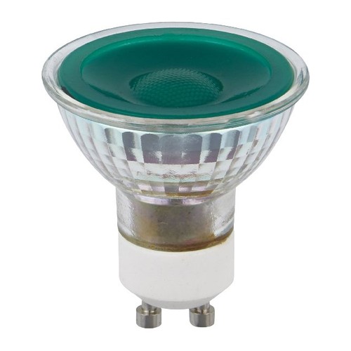GU10 5W LED pære - Grøn, 38°, glas, 90lm
