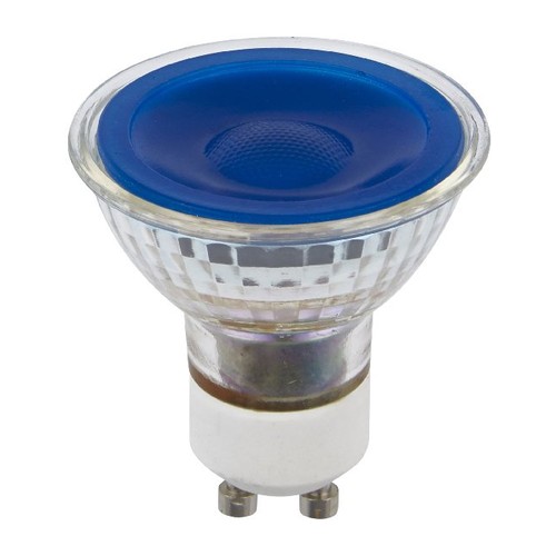 GU10 5W LED pære - Blå, 38°, glas, 230V